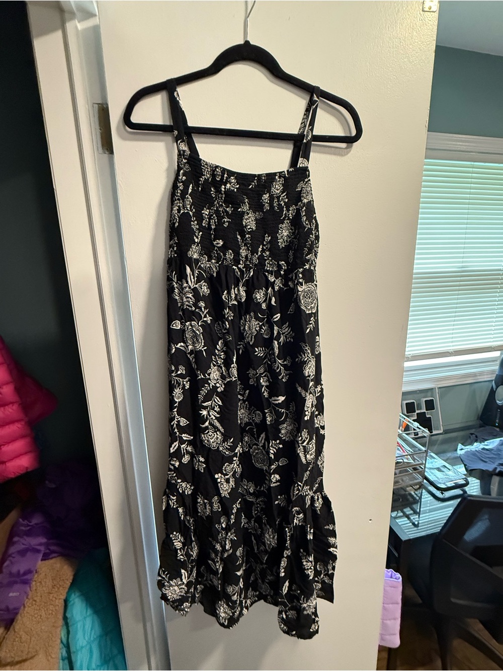 Black & White Floral Maternity Sundress